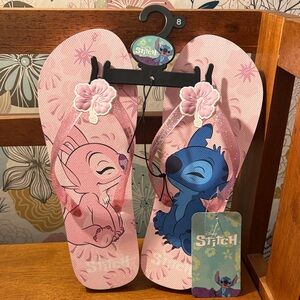 Stitch Pink Flip Flop Sandals W8